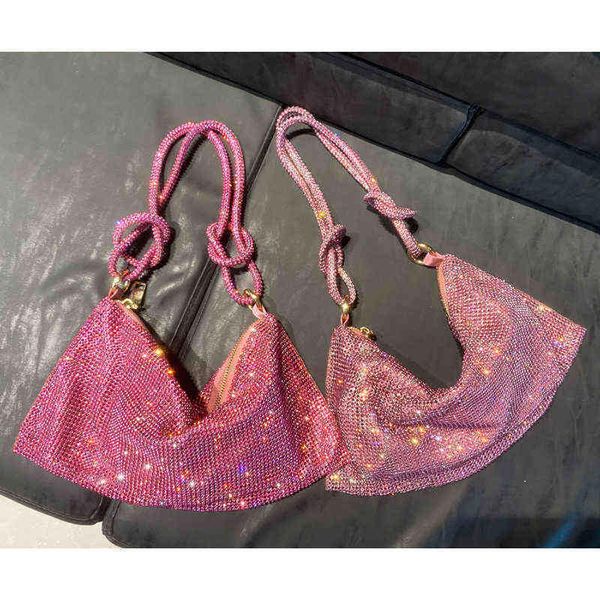 

handle shining crystal rhinestones bags evening clutch purses and handbag luxury designer silver shoulder hobo bags party 220526 3708