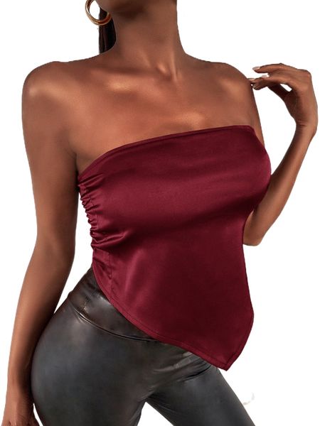 

sxy tie back satin bandana tube v6tm#, White