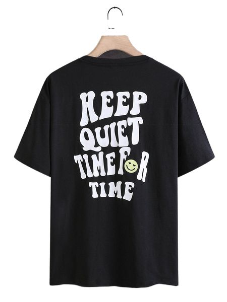 

men cartoon & slogan graphic tee n6lx#, White;black