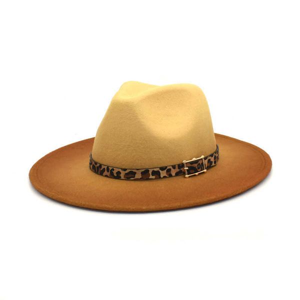 

fashion designers foreign trade stingy brim hats gradient color woolen hat elegant lady fashionable felt cap wide fedora hat casual, Blue;gray