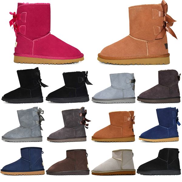 

women designer boots classic snow booties ankle short boot fashion ladies girls winter shoes triple black koffe pink grey