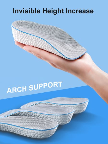 

arch support increase height insoles light weight soft elastic lift for men women shoes pads 1 5cm 2 5cm 3 5cm heighten 220610, White;pink