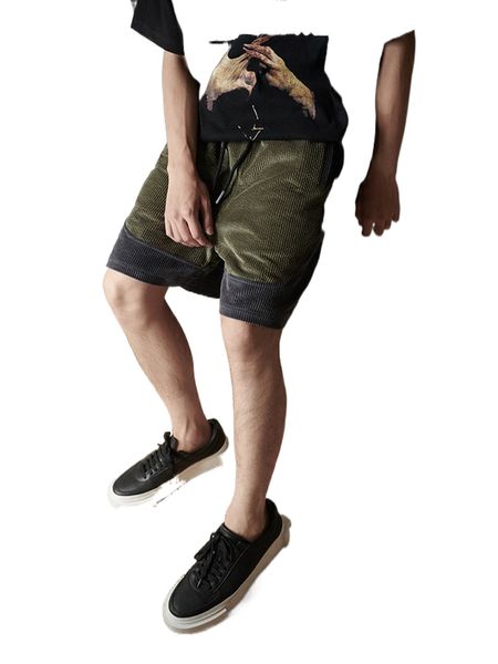 

men two tone drawstring waist shorts m2sd#, White;black