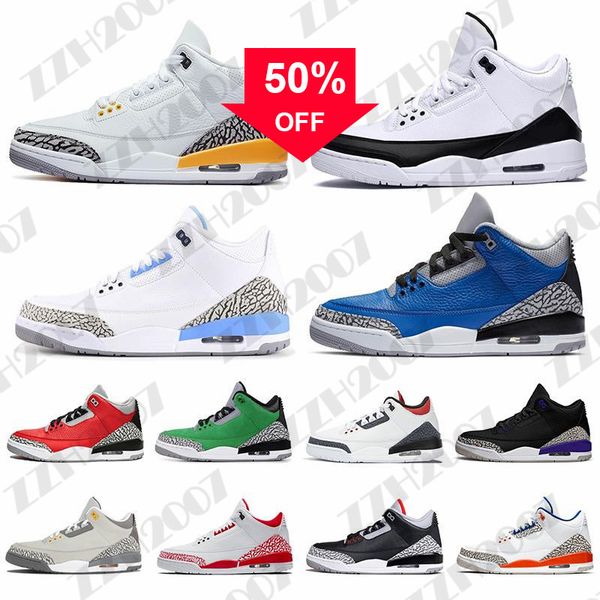

new 3 3s men basketball shoes black cat mocha sport blue wolf cool grey varsity royal pure money mens trianers sports sneaker 36 -47