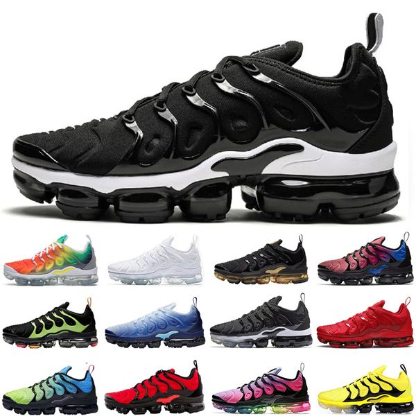 

tn plus se men women running shoes triple black white athletics outdoor mens womens trainers sports sneakers runners size 36-45
