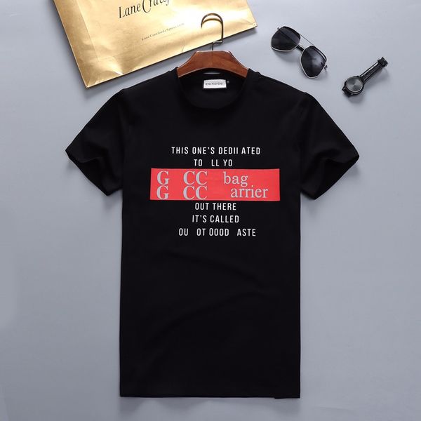 

designer men's t-shirts chest lettering short sleeves loose oversized casual t-shirts cotton men womenblack plus size m-3xl, White;black