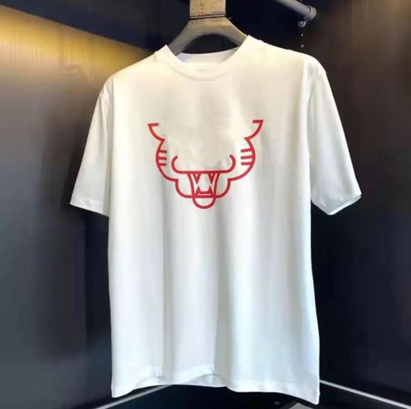 Summer Designer Men, camiseta, letra de cabeça tigre impressão de manga curta pescoço redondo puro mulheres tshirt tshirt masculas camiseta de moda triangle