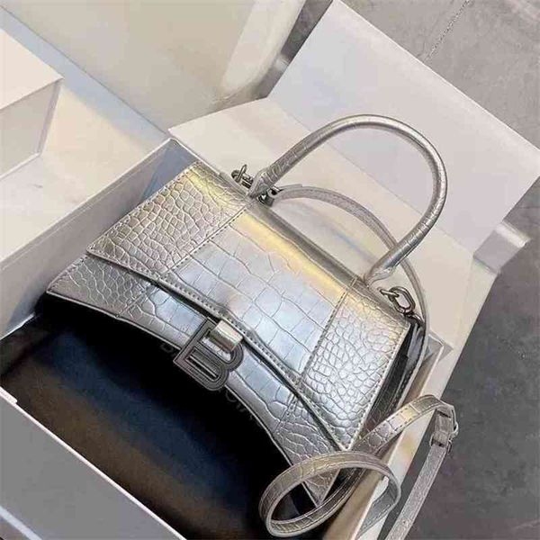 

handbags designer balencaigass balencaigs high sense b-word home crocodile hourglass bag leather fashion leisure one shoulder