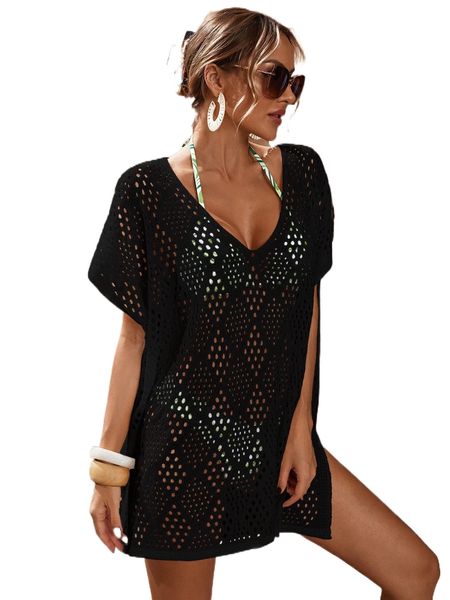 

hollow out slit thigh cover up 23ps#, White;black