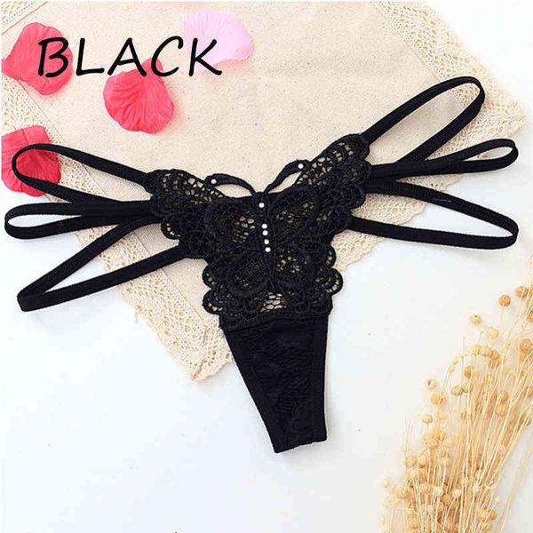 

butterfly embroidery thongs erotic lingerie sissy g-string underwear sensual pants women's panties comfortable girl t-back w220324, Red;black