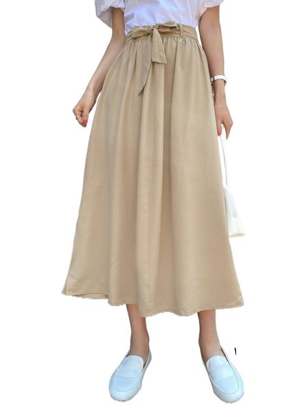 

dazy solid split side belted skirt x9ut#, Black