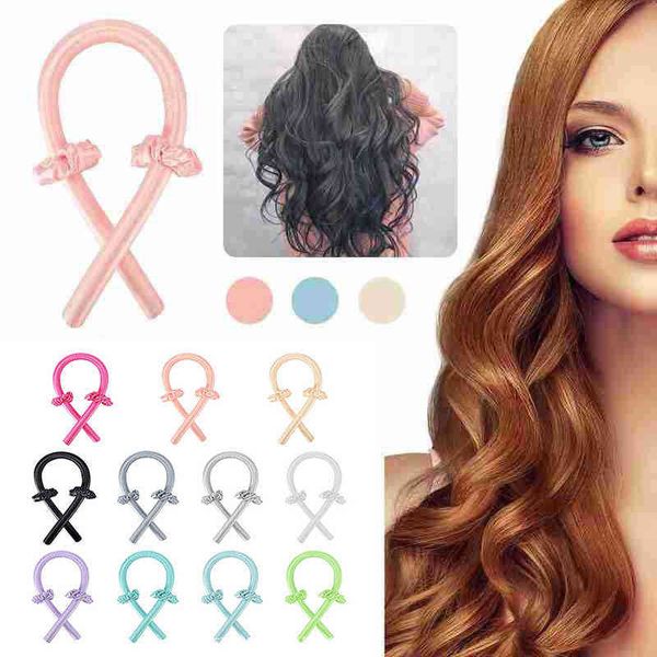 

hair curler heatless curlers rod headband lazy silk ribbon make curly styling tool boucleur cheveux 220304