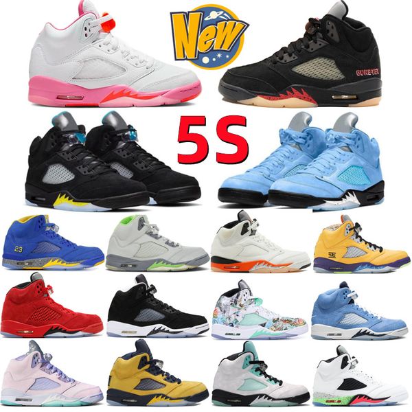 

new 5 v men basketball shoes 5s aqua high mars pinksicle green bean raging red stealth 2.0 fire goretex white cement metallic flight oreo wi