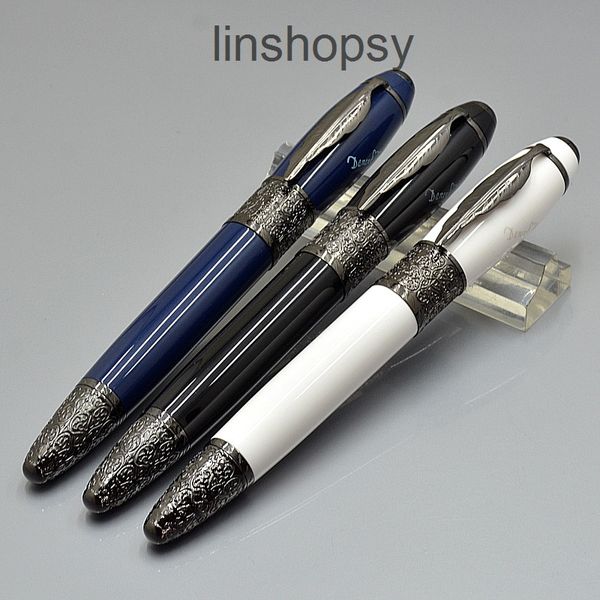 

great writer daniel defoe special edition rollerball pen stationery office school supplies writing smooth options pens with serial number, Blue;orange