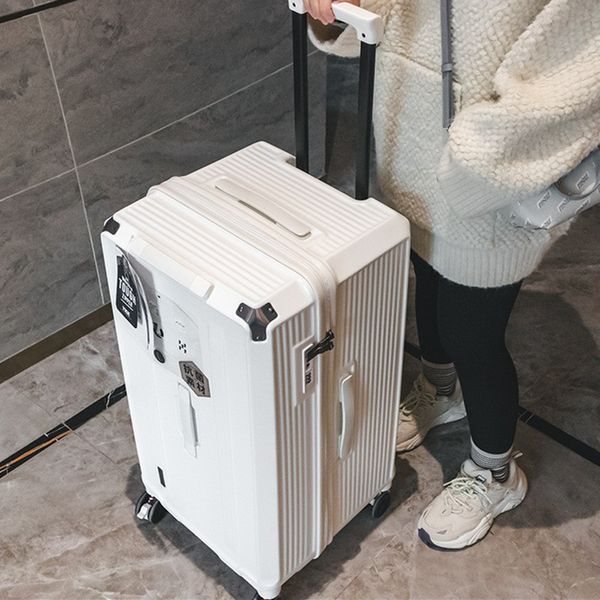 

large capacity 26 30 inch luggage travel trolley case suitcase bag storage box baggage brake mute universal wheel customs lock bags handbag