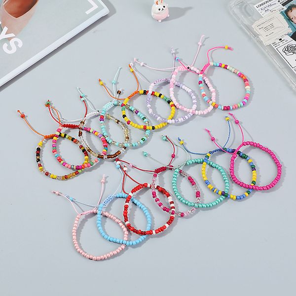 

handmade ethnic bohemian beaded bracelet beach jewelry for women glass rice seed bead braided bracelet, Golden;silver