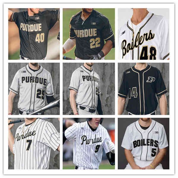 

ncaa purdue boilermakers baseball jersey custom landon weins jackson smeltz evan albrecht troy viola cj valdez jake jarvis curtis, Black