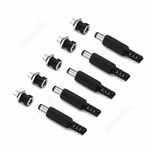 Altri accessori per l'illuminazione 1/100pcs 12V 3A 5.5mm 2.1mm Spine DC Connettori Presa di alimentazione Maschio Femmina Jack Vite Dadi Montaggio a pannello Barrel Adapt