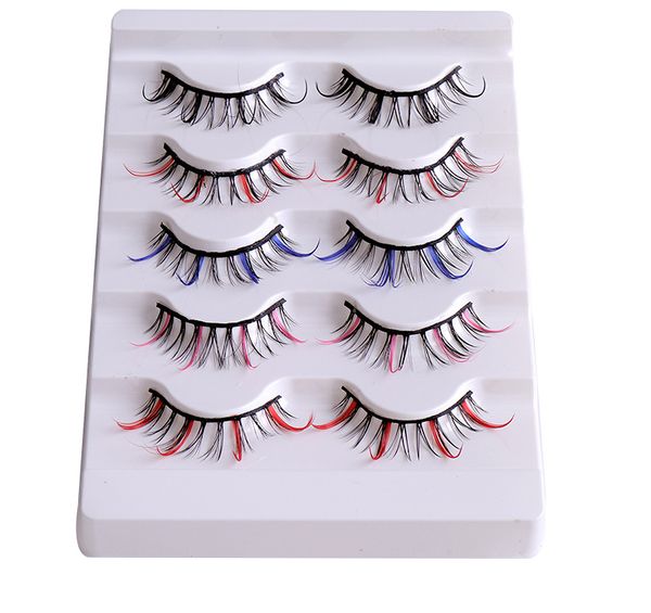 Neuankömmling 5 Paare natürliche Farbe falsche Wimpern Set weiches Licht wiederverwendbare handgemachte mehrschichtige 3D gefälschte Wimpernverlängerungen Make-up für Augen