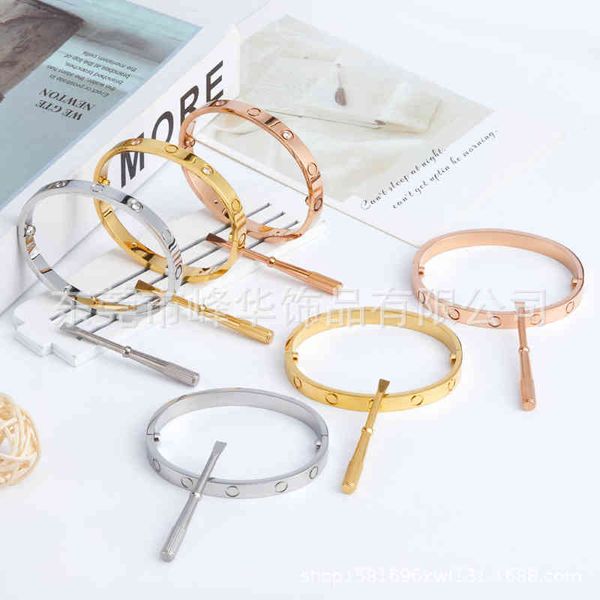 

five generation fashion female titanium bracelet stainls steel plated k gold screwdriver kajia bracelet, Golden;silver