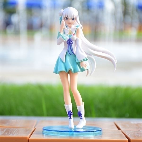 

style 17cm anime re life in a different world from zero rem emilia girl figure pvc action collection model toys 220815