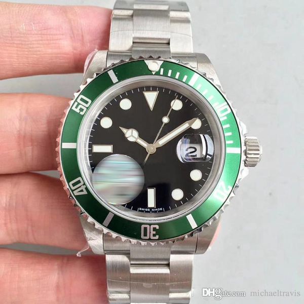 

luxury designer mens 116610 green black s-u- automatic movement watch wristwatch, Slivery;black