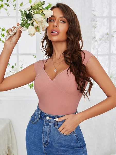 

sweetheart neck bustier tee q8rz#, White