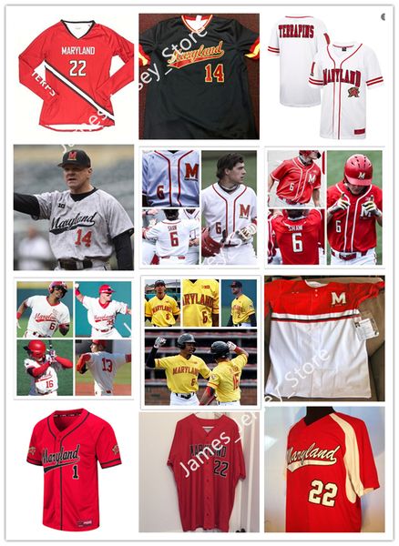 

2022 ncaa custom maryland stitched college baseball jersey 38 james heffley jerseys austin chavis 40 michael bouma 45 jason savacool 18 sean, Black