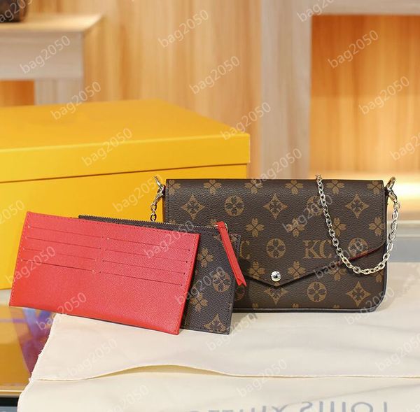 

2022 classic luxury designer handbag pochette felicie bag genuine leather handbags shoulder handbag clutch tote messenger shopping purse