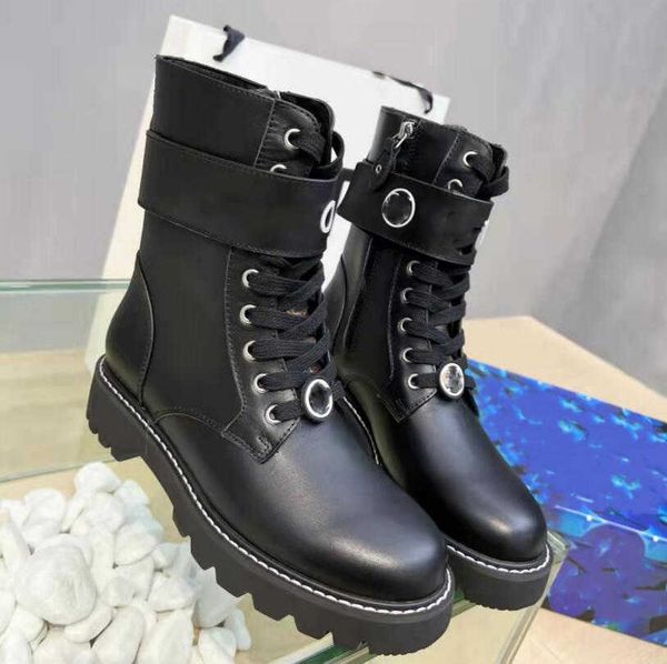 

martin short boots 100% cowhide belt buckle metal women shoes classic bee thick heels leather designer high heeled fashion diamond lady boot, Black