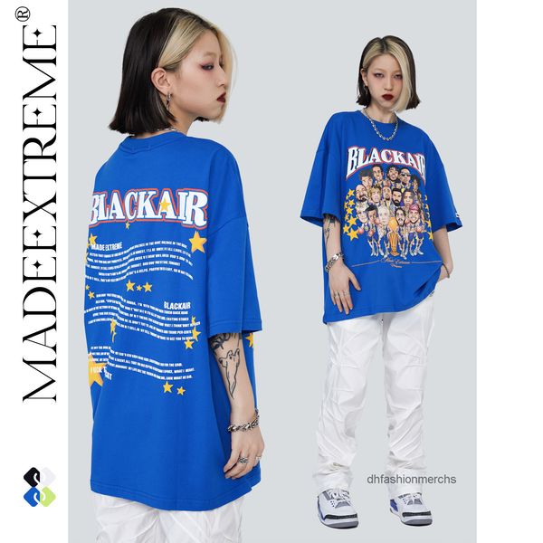 

designer t shirt blackair creative fun hip hop rapper foam printed short sleeve mens street guochao brand spring and tshirts summer clothes, White;black