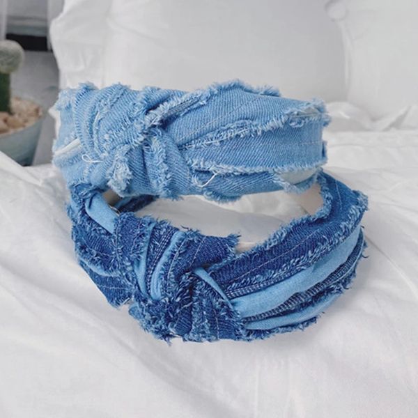 Nuovi accessori per capelli da donna alla moda Fascia in denim morbido per fascia per capelli per copricapo per individualità vintage per adulti