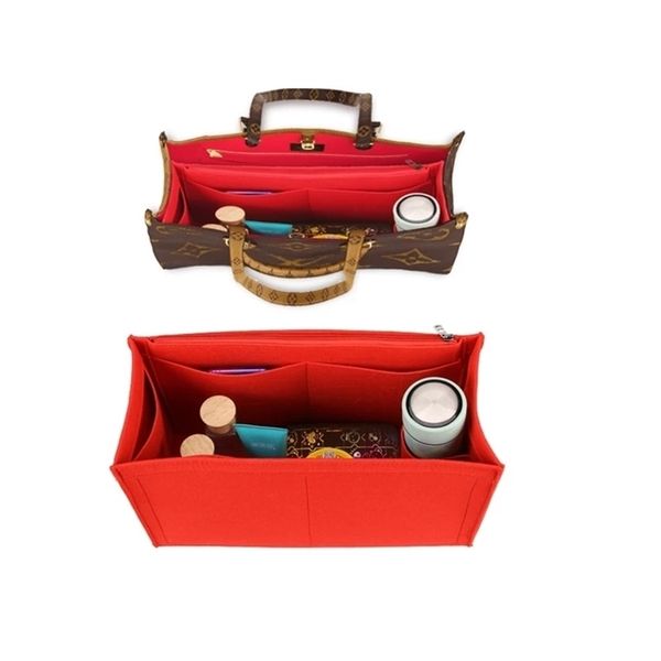 

felt cloth insert speedy bag organizer for handbag cosmetic makeup travel inner purse mommy fit onthego tote 220620