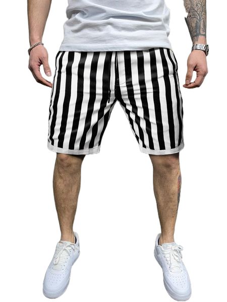 

men striped print shorts u6sm#, White;black