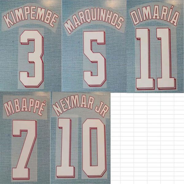 

2021 u home mbappe neymar jr kimpembe marquinhos di maria sergio ramos nameset patch badge301m
