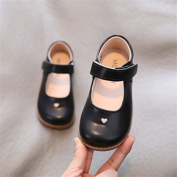 

girls school retro leather shoes autumn spring korean fashion childrens super soft comfortable shoes 16 years oldy 220711, Black;red