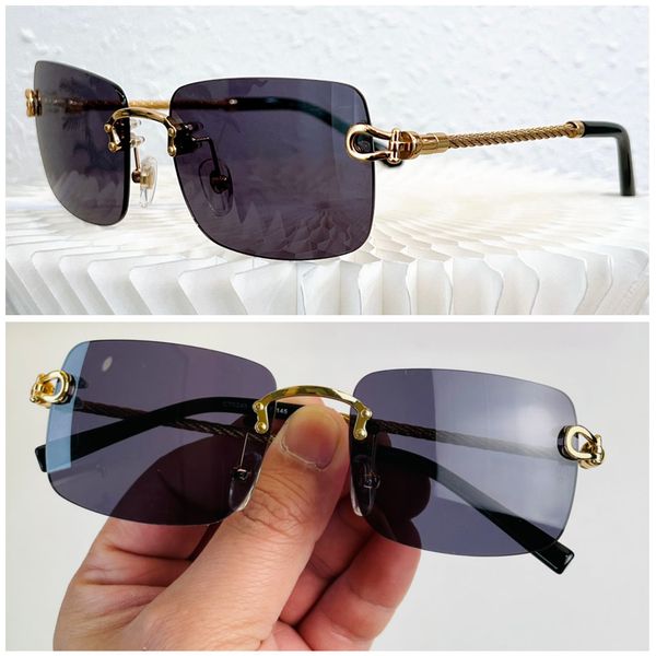 

mens sunglasses designer sunshade carti glasses leopard head composite metal rimless optical frame classic rectangle square round gold luxur, White;black