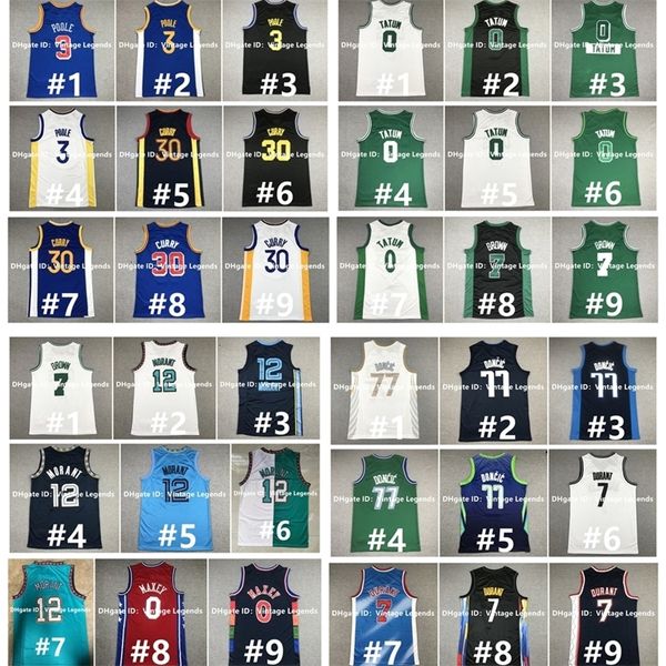 

nc01 stephen curry basketball jersey ja morant poole andrew wiggins jayson tatum jaylen brown tyrese maxey joel embiid luka doncic kevin dur, Black
