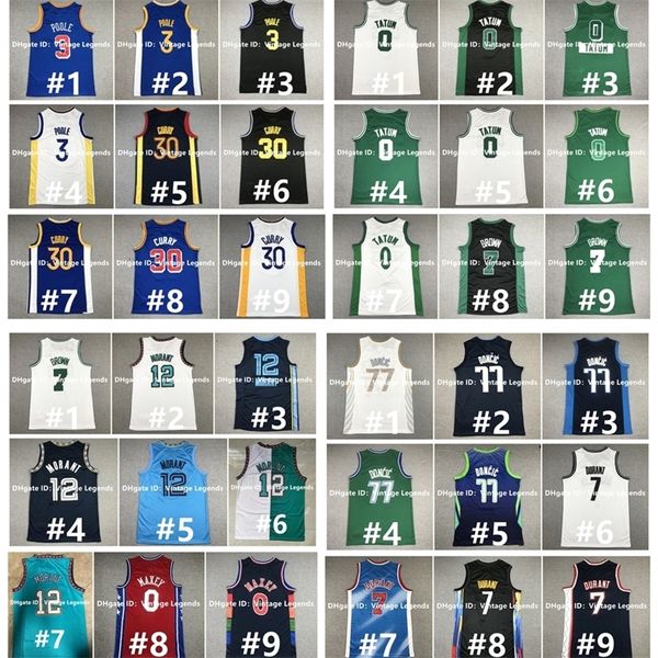 NC01 Stephen Curry Basketbol Forması Ja Morant Poole Andrew Wiggins Jayson Tatum Jaylen Brown Tyrese Maxey Joel Embiid Luka Doncic Kevin Durant