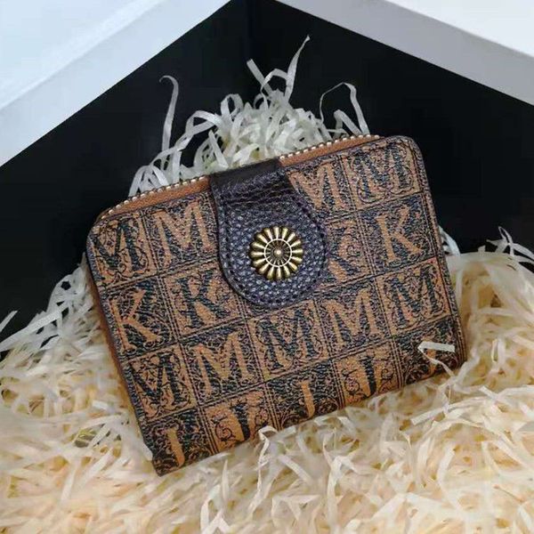 

2022 money card all-in-one wallet women's short card holder coin purse, Red;black