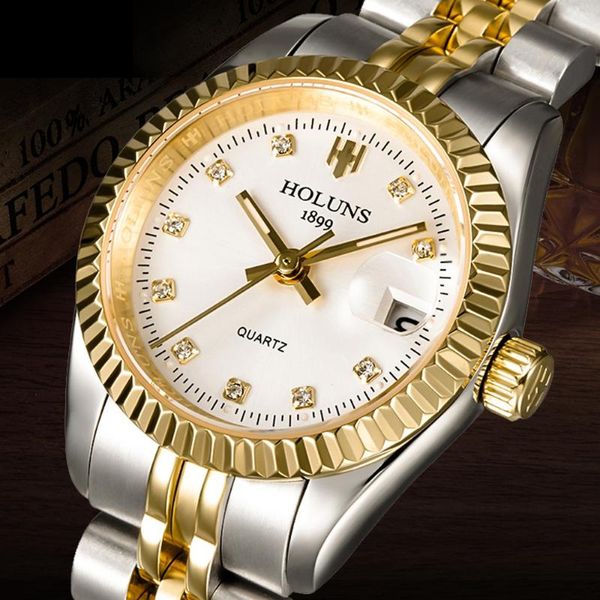 Avanadores de pulso Holunas Mulheres relógios Ladies Assista Top Gold Papel Classic Feminino Diamond Diamond à prova d'água Relogio femininowristwatches wristwatc