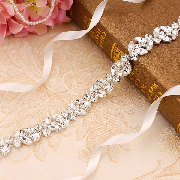 

crystal rhinestones wedding belt luxury bridal belts sash white ivory champagne ribbon for women evening dress bride jewelry