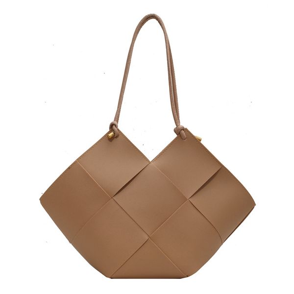 

3pcs stuff sacks women pu weave plain large capacity shoulder bag mix color