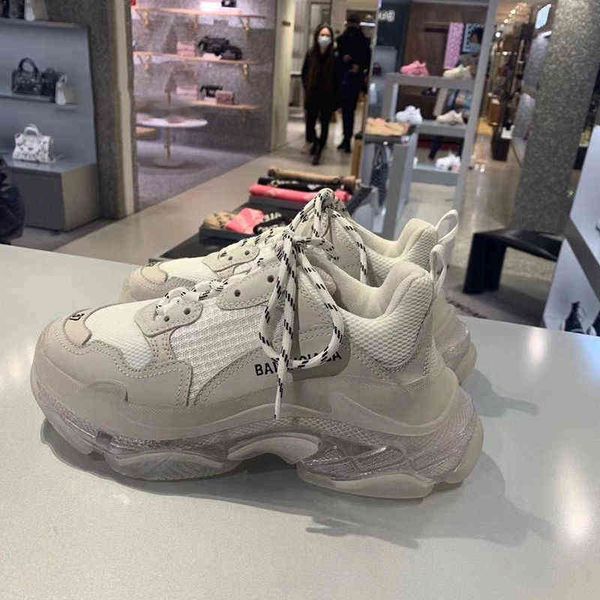 

designer shoes casual balencigass roller skates paris daddy 2022 third generation worn ins thin thick soled air cushion crystal b home sto9