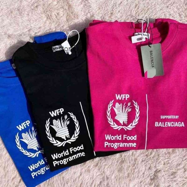 

designer t shir bblencaigas fashion shirs spring 2022 food early plan men's women's shirs leer pure coon loose couple shor sleeve, White;black