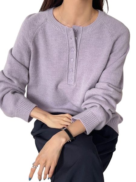 

dazy raglan sleeve half button sweater o3jc#, White;black
