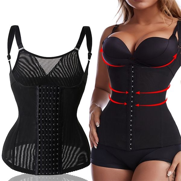 

women firm corset tummy control shapewear waist corset shapers vest postpartum body shaper slimming belt girdles waist trainer 220427, Black;white