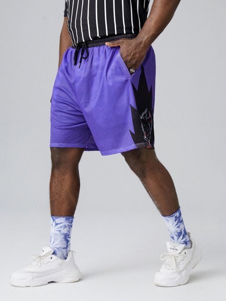 

men letter & animal print shorts k4ab#, White;black