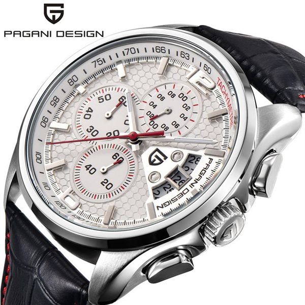 

pagani design watches men luxury brand multifunction quartz men chronograph sport watch dive 30m casual watch relogio masculino ly270q, Slivery;brown