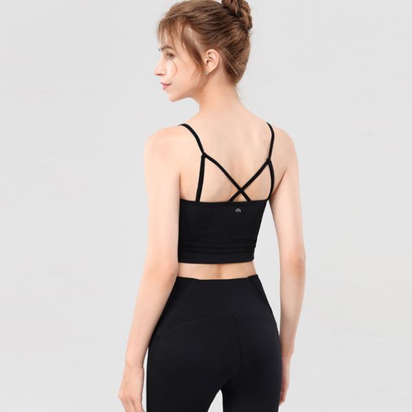 

lulu lu-wb9203 bras brand beautiful back yoga vest women's shockproof gathering shaping fitness bra sports underwear d1ww, Red;black